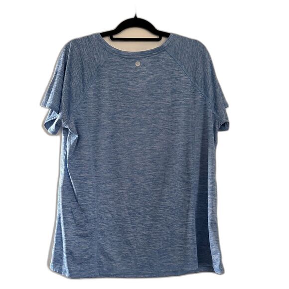 Lane Bryant Livi Active Women T-Shirt 18/20 Blue White V-Neck Short-Sleeve - Picture 3 of 9